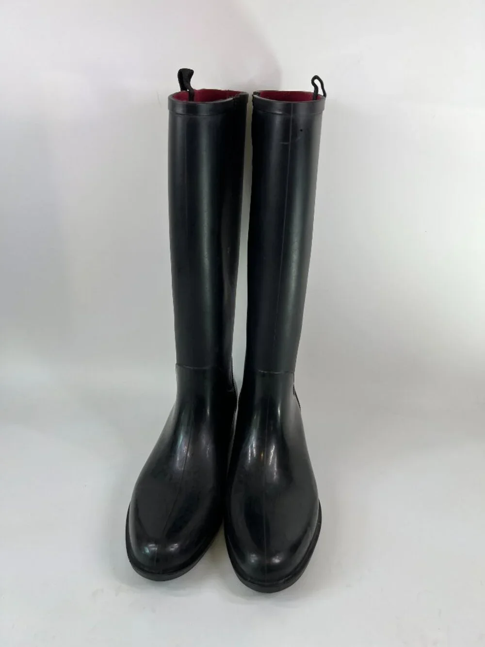 Tommy Hilfiger Womens 10 Karissa Black Rain Boots Pull On Water Resistant